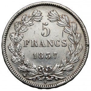 Francie, 5 franků 1837-B