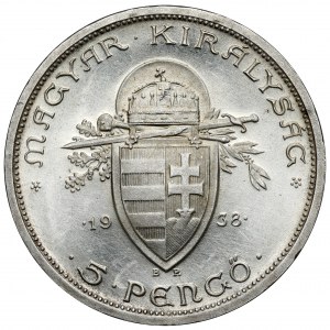 Hungary, 5 pengo 1938