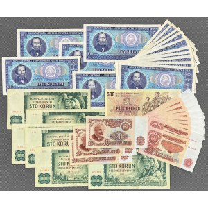 Romania, Bulgaria and Czechoslovakia - MIX banknote set (35pcs)