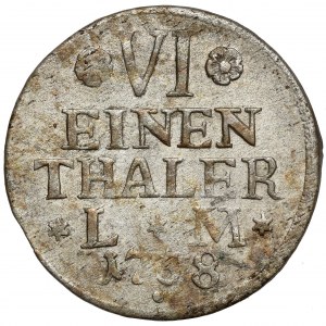 Anhalt-Bernburg, Viktor II Friedrich, 1/6 thaler 1758 LM