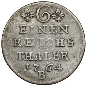 Schlesien, Friedrich II. der Große, 1/6 Taler 1764-B, Wrocław