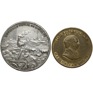 USA, Medals, Exposition Ganadera (silver) and 8th President van Buren (2pcs)