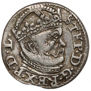 Stefan Batory, Trojak Riga 1585 - smooth cap