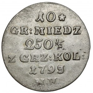 Poniatowski, 10 pennies 1793 MW - punch 2/3