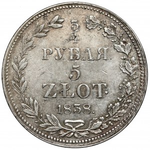 3/4 Rubel = 5 Zloty 1838 MW, Warschau