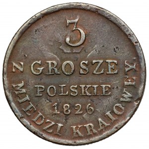 3 Pfennige 1826 IB aus dem Kupferland