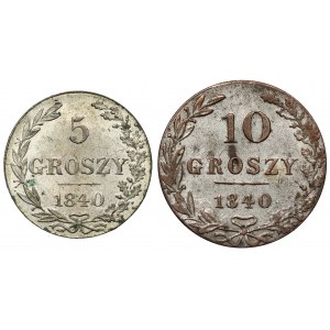 5 i 10 groszy 1840 MW, zestaw (2szt)