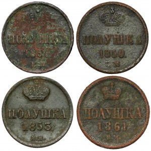 Połuszka 1850-1861 w tym BM, Warszawa, zestaw (4szt)