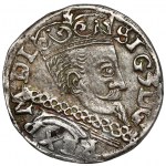 Sigismund III Vasa, Trojak Lublin 1597 - date next to monogram - rare
