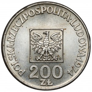 Destrukt 200 złotych 1974 XXX lat PRL - wypłynięcie rantu
