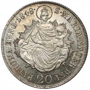 Hungary, Ferdinand I, 20 kreuzer 1848-B