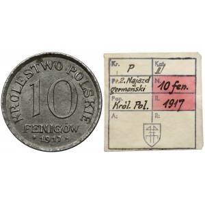 Królestwo Polskie, 10 fenigów 1917 - ex. Kałkowski