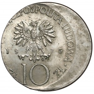 Destrukt 10 zloty 1975 Mickiewicz - Briefmarkenverschiebung