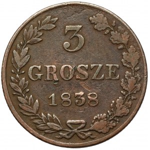 3 haléře 1838 MW