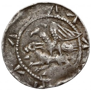 Ladislaus II the Exile, Denarius - Eagle and Hare - star / triangles