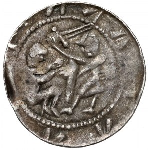 Ladislaus II the Exile, Denarius - Eagle and Hare - star / triangles