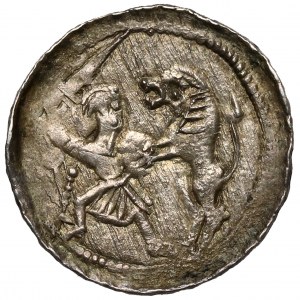 Ladislaus II the Exile, Denarius - Fight with the Lion