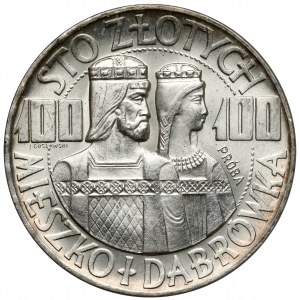 Sample SILVER 100 gold 1966 Mieszko and Dabrowka - half figures