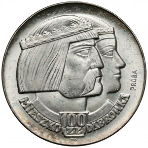 Sample SILVER 100 gold 1966 Mieszko... heads