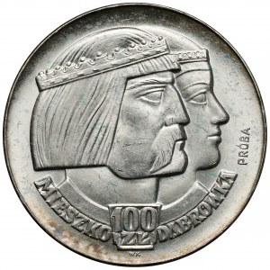 Próba SREBRO 100 złotych 1966 Mieszko... głowy
