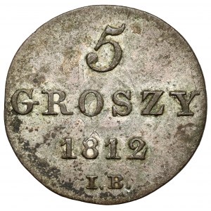 Księstwo Warszawskie, 5 groszy 1812 IB - szeroka 5