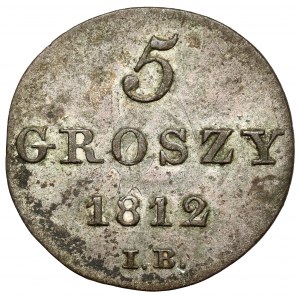 Varšavské knížectví, 5 groszy 1812 IB - široký 5