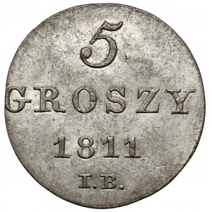 Księstwo Warszawskie, 5 groszy 1811 IB - bardzo ładne