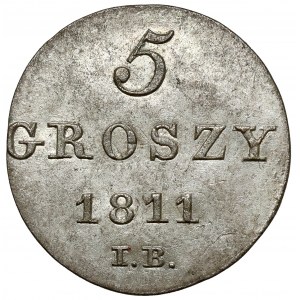 Herzogtum Warschau, 5 Pfennige 1811 IB - sehr schön