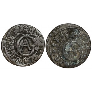 Gustavus II Adolf, Elblag 1630-1633, set (2pcs)