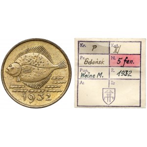 Gdansk, 5 fenig 1932 Flounder - ex. Kalkowski