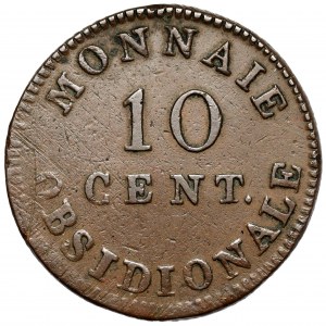 France, Louis XVIII, 10 centimes 1814-B, Antwerp [Siege Coinage]