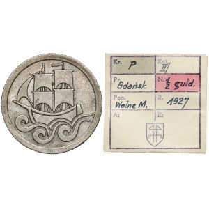 Gdansk, 1/2 guilder 1927 - ex. Kalkowski