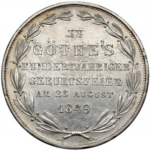Frankfurt, 2 gulden 1849 zu Goethes 100. Geburtstag