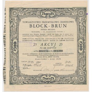 Industrial and Commercial Tow. BLOCK-BRUN, 25x 100 zloty 1929
