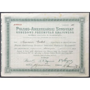Polish-American Syndicate for Reconstruction of Domestic Industry, 10x 1,000 mkp 1922
