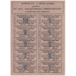 Spółka Akc. Gnaszyńskiej Manufaktury, Em.1, 150 zł 1932