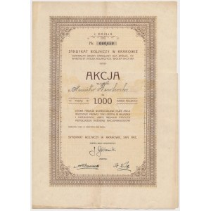 Syndikát zemědělců v Krakově, Em.1, 1 000 mkp 1922 - personalizováno