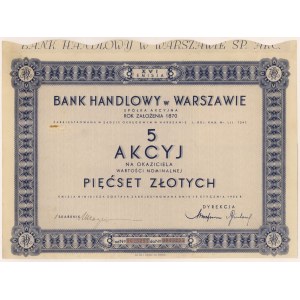 Bank Handlowy in Warsaw, Em.16, 5x 100 zloty 1936