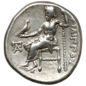 Řecko, Makedonie, Filip III, Drachma (322-319 př. n. l.) Kolofon - jménem Alexandra III.