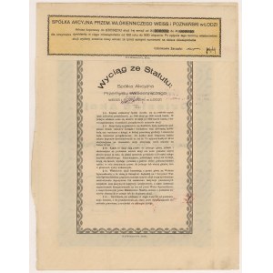 WEISS und POZNAŃSKI Sp. Akc. der Textilindustrie, Em.1, 10x 1.000 mkp 1921