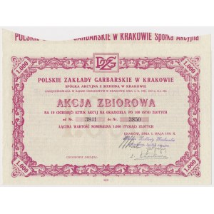 Polskie Zakłady Garbarskie w Krakowie, 10x 100 zł 1931