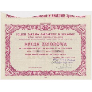 Polnische Gerbereien in Krakau, 10x 100 zl 1931