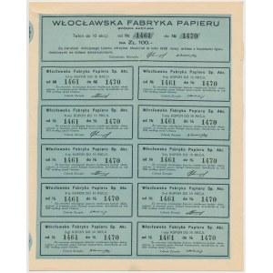 Továrna na papír Włocławek, 10x 10 zlotých 1926