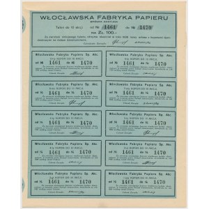 Włocławek Papierfabrik, 10x 10 Zloty 1926