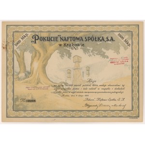 POKUCIE Oil Company, Em.1, 1,000 mk 1922 (VEĽKÁ)