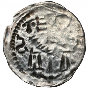 Silesia, Boleslaw I the Tall (1163-1201), Brakteat denarius - figures - rare
