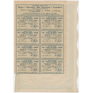 Akc. Company of Buying and Selling Rawhides and Tannins, Em.8, 20x 500 mkp 1923