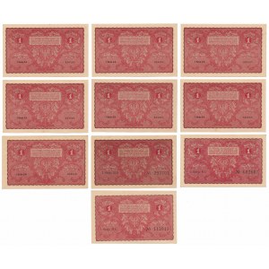 1 mkp 08.1919 - small and capital letters (10pcs)