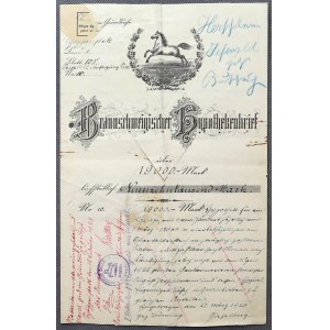 Nemecko, Braunschweigischer Hypothekenbrief über 19000 Mark 1920