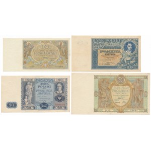 Zestaw banknotów polskich 1929-1936 (4szt)